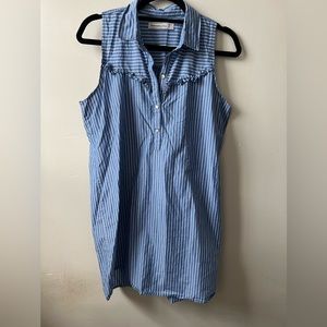 Abercrombie & Fitch ruffled Henley sleeveless shift tank dress size medium